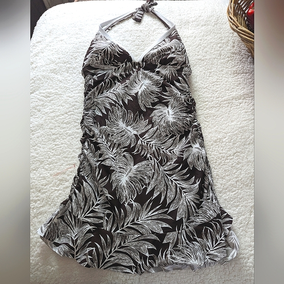 Nautica Other - Nautica swim dress size 10 brown and white